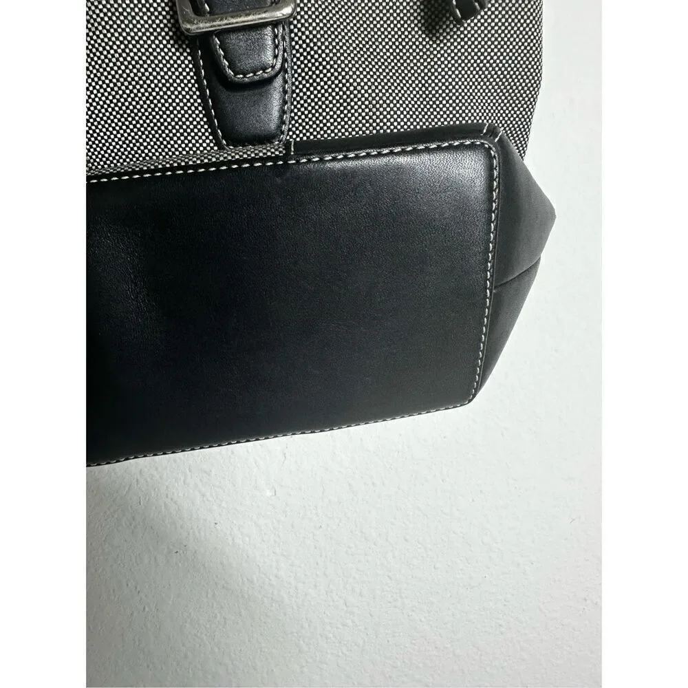 Coach Black and White Bucket Bag LO43-1842 Canvas Leather Black